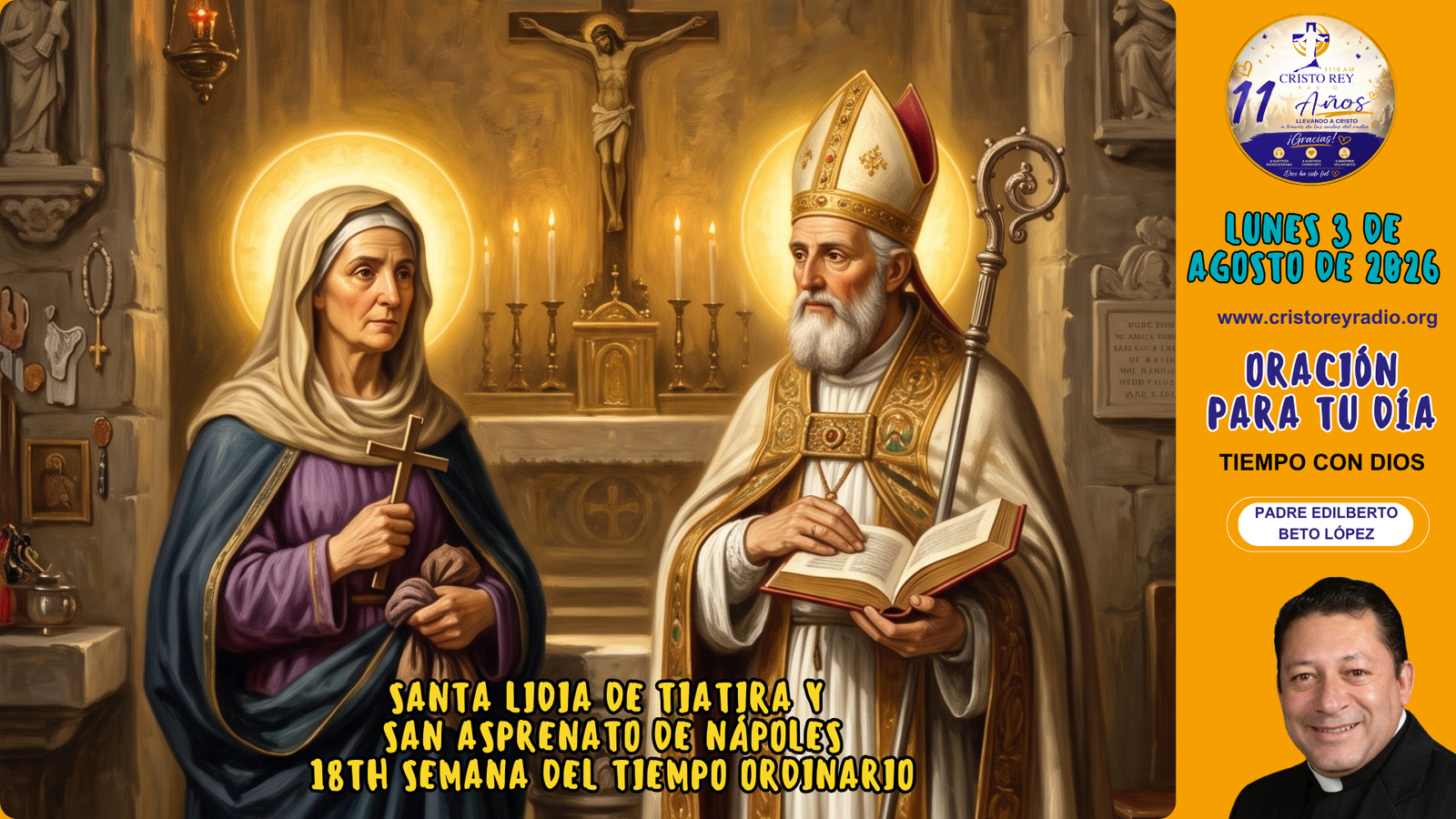 Oración para el Lunes 3 de agosto de 2026.18th. Semana del Tiempo Ordinario.